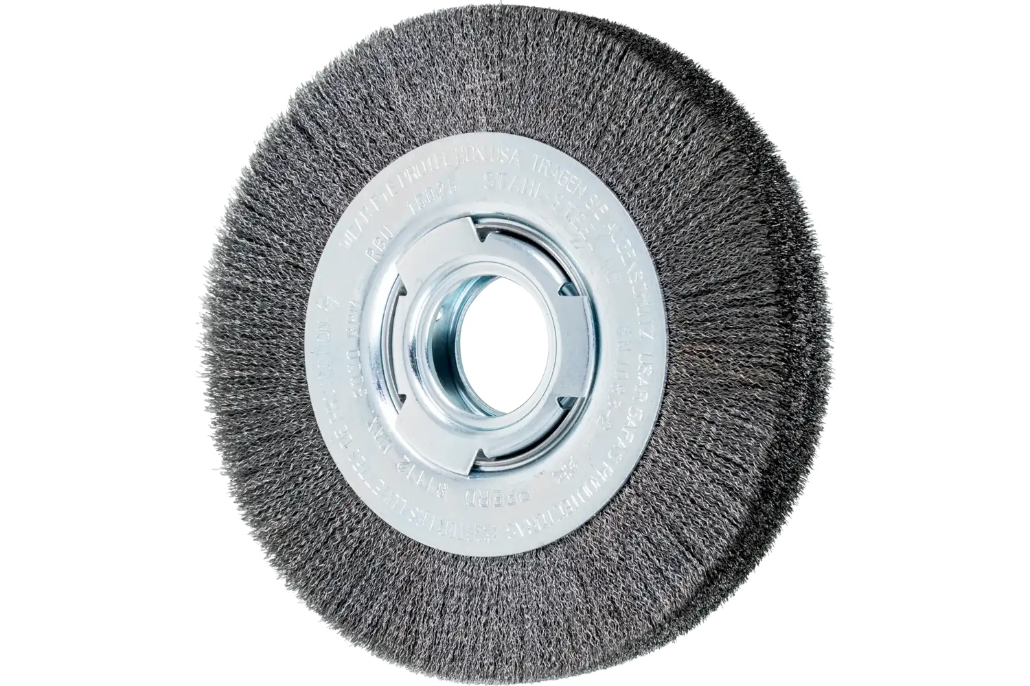 Picture of Pferd Crimped Wire Wheel Brush 6" Dia Medium Face .006 Carbon Steel 2" Arbor